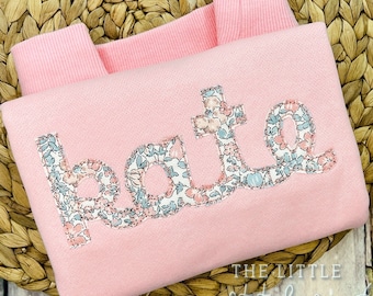 Applique Name Sweatshirt: Custom Embroidered Toddler Girl Sweater