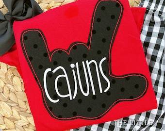 Cajuns Applique Shirt: Personalized Louisiana Football Outfit