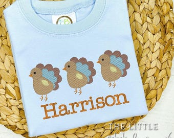 Turkey Trio Shirt: Custom Thanksgiving Toddler Outfit