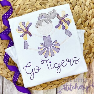 Girl Tigers Cheerleader Shirt | Louisiana Football Fan Gear | College Football Shirt | Girls Tailgate Outfit |