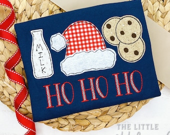 Milk and Cookies Applique Christmas Shirt