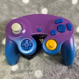 Custom painted purple and blue OEM GameCube Controller