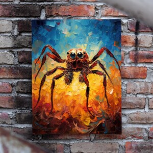Abstract Tarantula PRINTABLE ART Oil Painting Decor Insects Print Bug Poster Tarantula Wall Decor Abstract Art Living Room Decor