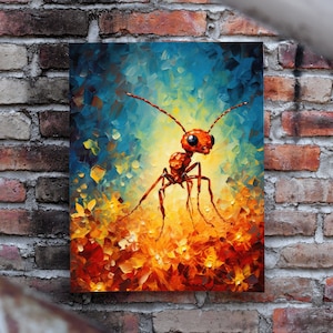 Abstract Ant PRINTABLE ART Oil Painting Decor Insects Print Bug Poster Ant Wall Decor Abstract Art Living Room Decor
