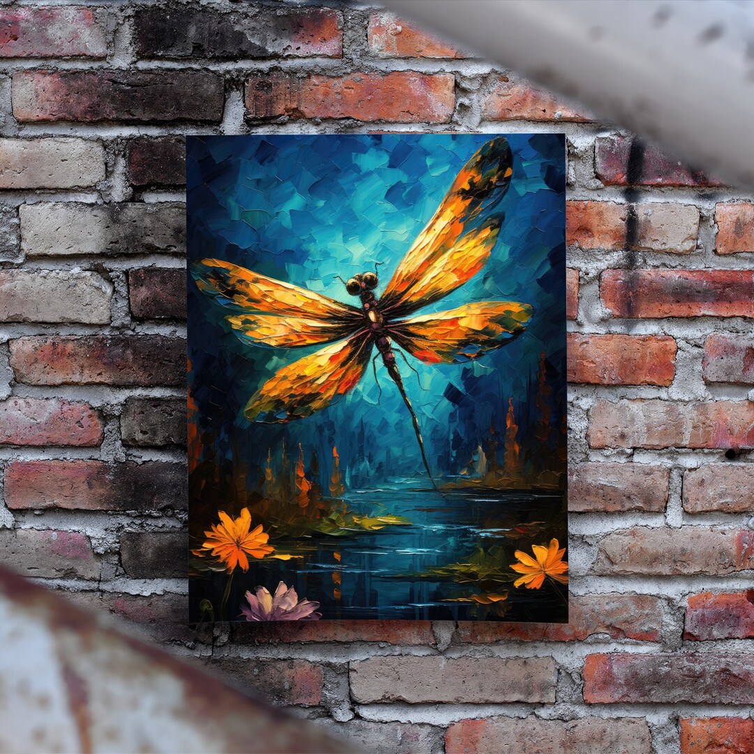 Abstract Dragonfly PRINTABLE ART Oil Painting Decor Insects Print Bug ...