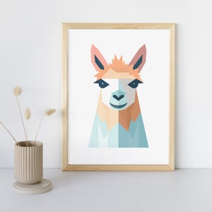 Llama Printable Wall Art for Kids with Colorful Nursery Kid Art for Kids Room