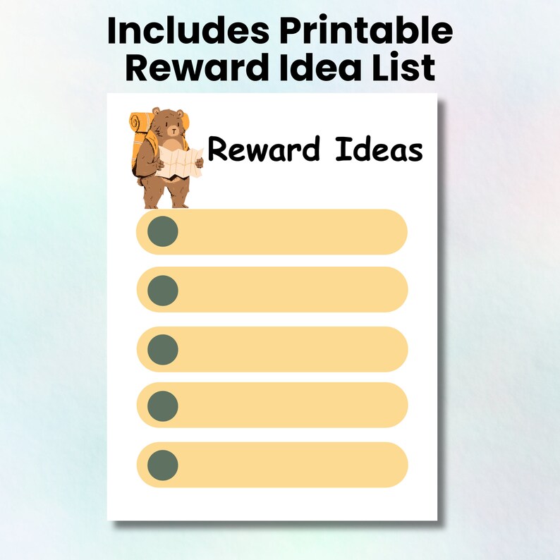 Bear Reward Chart for Kids With Printable Achievement Award and Idea ...