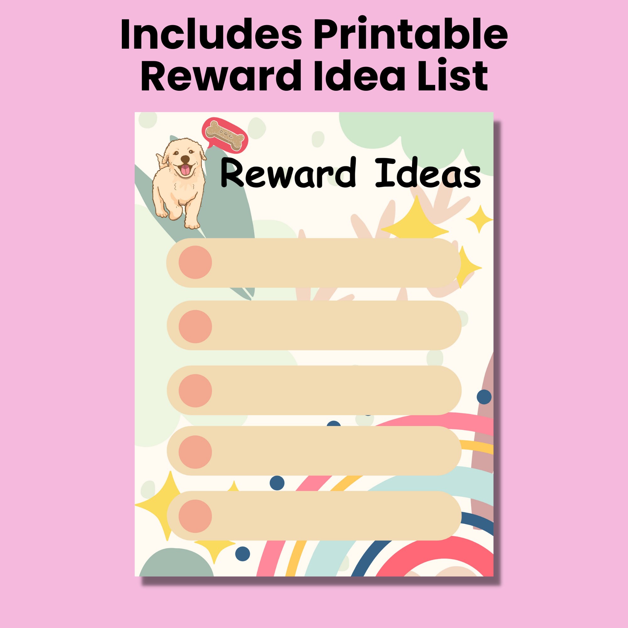 Reward Chart for Kids With Dog Theme Includes Printable Etsy