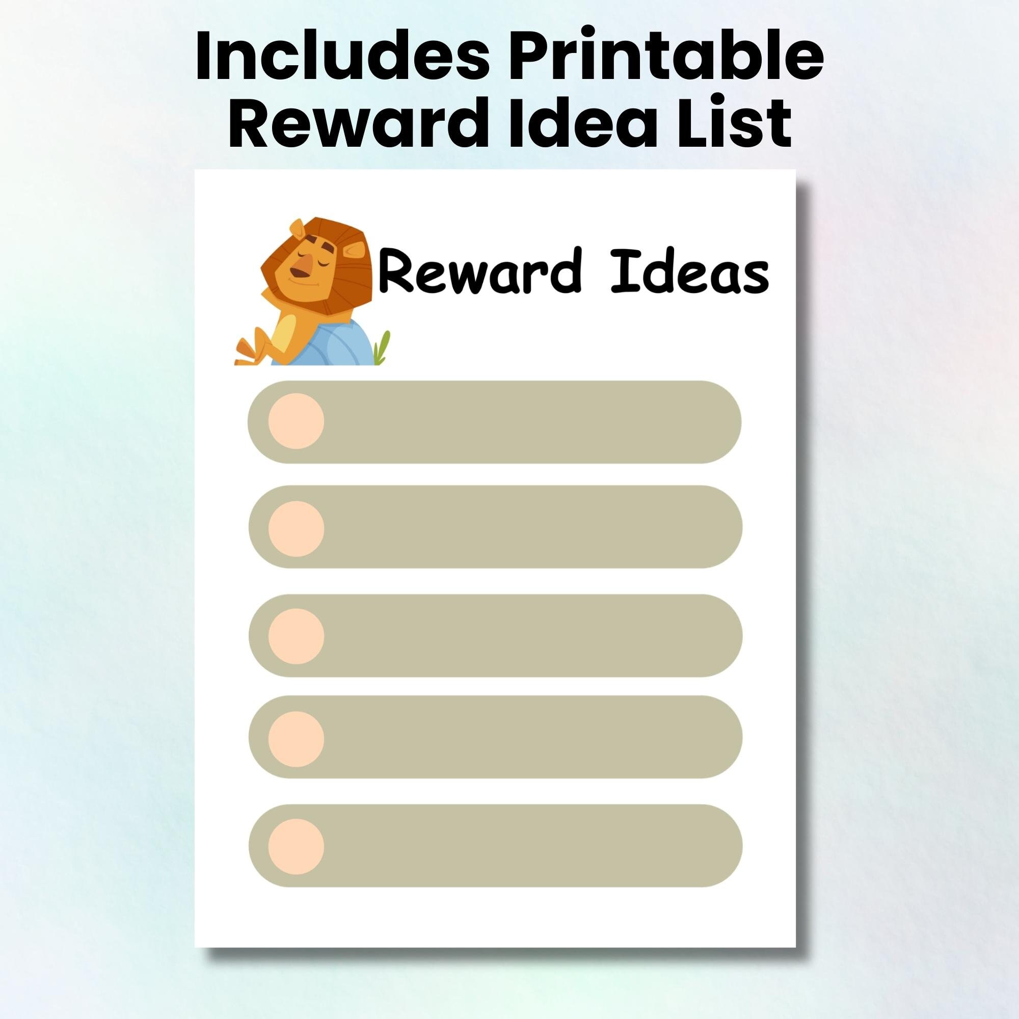 Jungle Animal Reward Chart for Kids With Printable Achievement Award ...
