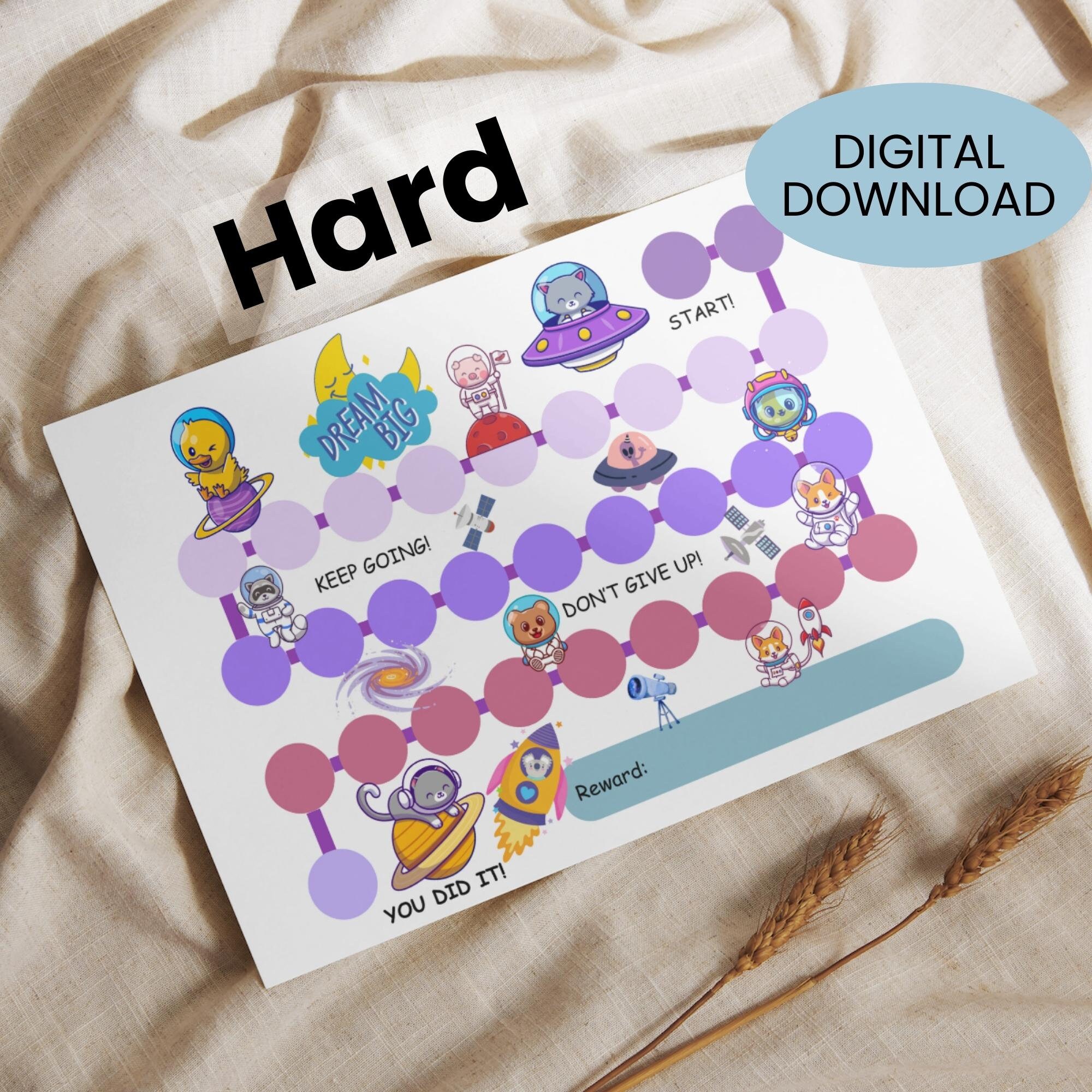 Animal Space Reward Chart for Kids With Printable Achievement Award and ...