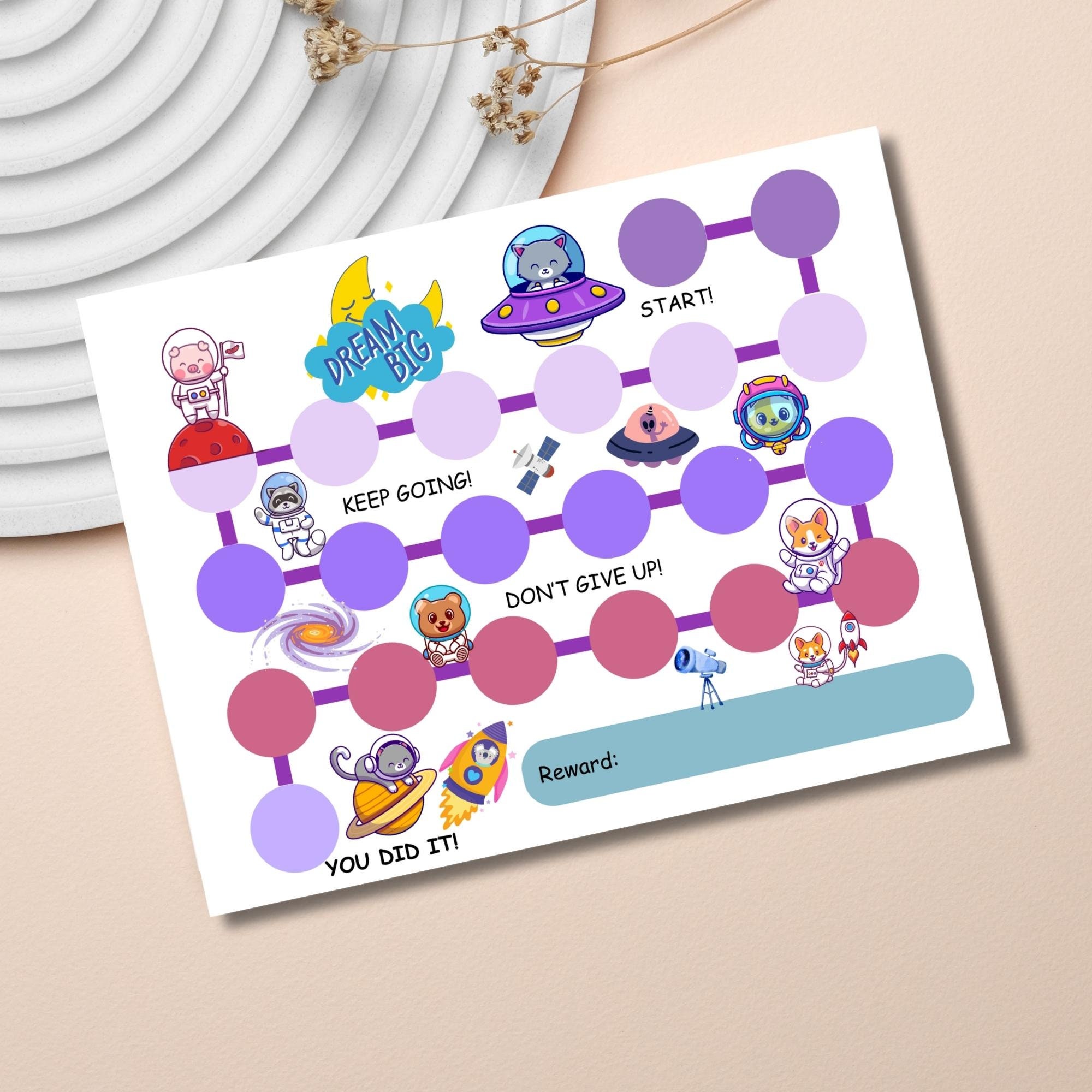Animal Space Reward Chart for Kids With Printable Achievement - Etsy