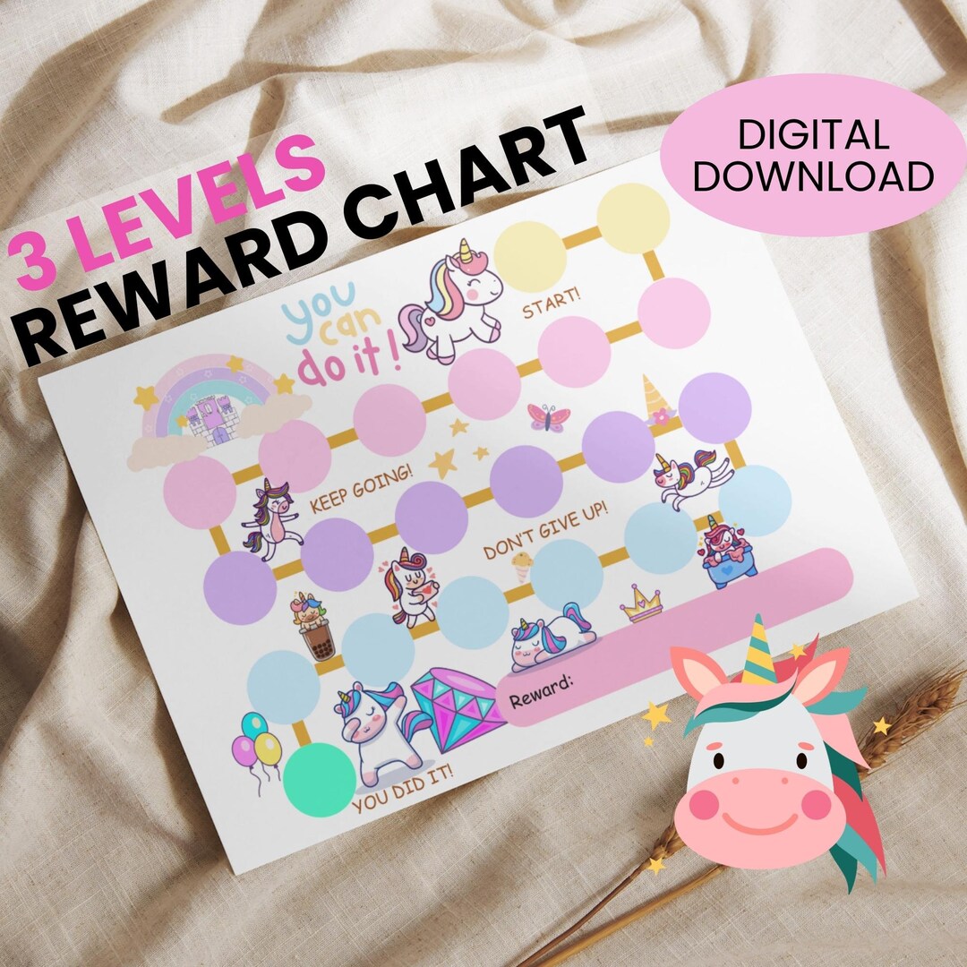 Unicorn Reward Chart for Kids With Printable Achievement Award and Idea ...