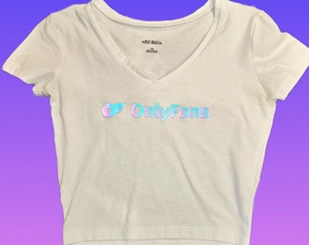 Iridescent OnlyFans Crop Top Shirt: Custom QR Code