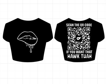 Drippy lips Hawk TUAH crop top