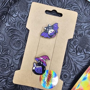 Witchy Cat Pin Set | Enamel Pin | Witchy Pins | Gift Badges and Pins