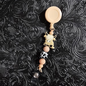 Cute Highland Cow Badge Reel/ Work Badge Holder Badge Reels
