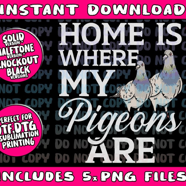 Lot « La maison est où sont mes pigeons » Bird Whisperer, ornithologie, png, tendance, impression populaire