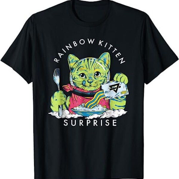 Cats Rainbow Kitten Surprise Cute Eat Retro Animals Vintage  T-Shirt, Sweatshirt, Hoodie - 48273