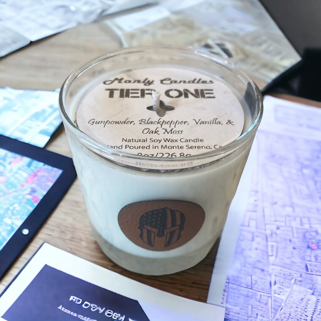 Tier One gunpowder, Black Pepper, Oak Moss & Vanilla 8oz Whiskey Glass