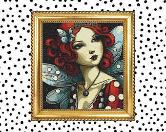 Elegant Fairy Cross Stitch Pattern, Pattern Keeper Compatible, Detailed Fairy Design for All Skill Levels