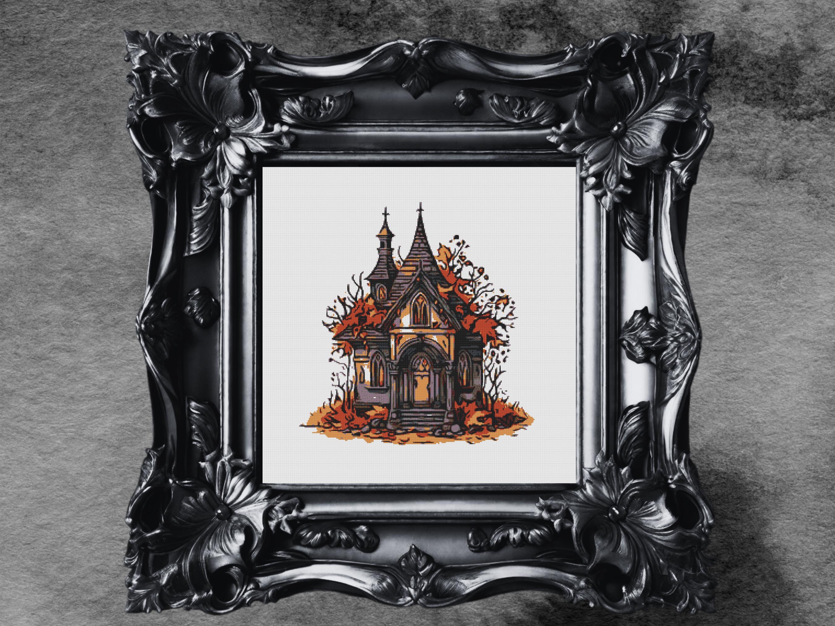 Haunted House Cross Stitch Pattern – Spooky Gothic Mansion PDF ...