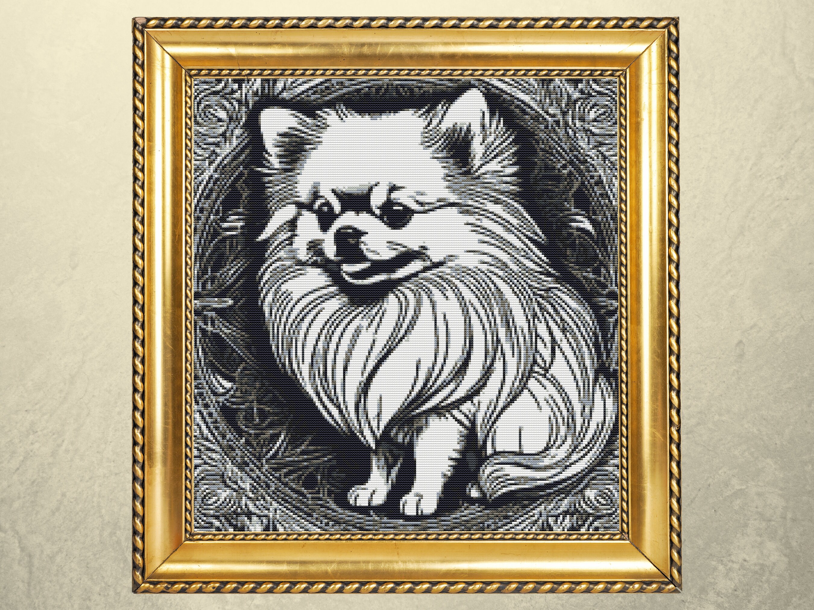 Pomeranian Whimsy Cross Stitch Pattern - DIY Dog Embroidery - Pet