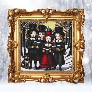 Harmonious Christmas Carolers - Joyful Cross Stitch Pattern