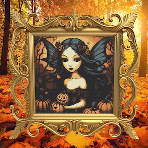 Beautiful Fairy Woman | Wicca Cross Stitch Pattern Digital | Gothic | Creepy | Witch | Witchcraft | Dark | Spooky Xstitch PDF