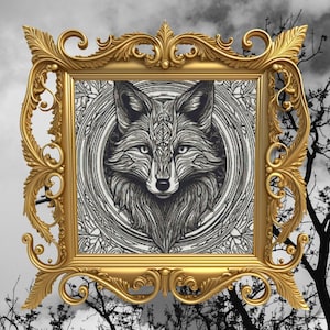 Red Riding Hood and Wolf Cross Stitch Pattern - DIY Embroidery Kit - Black and White Fairy Tale Craft