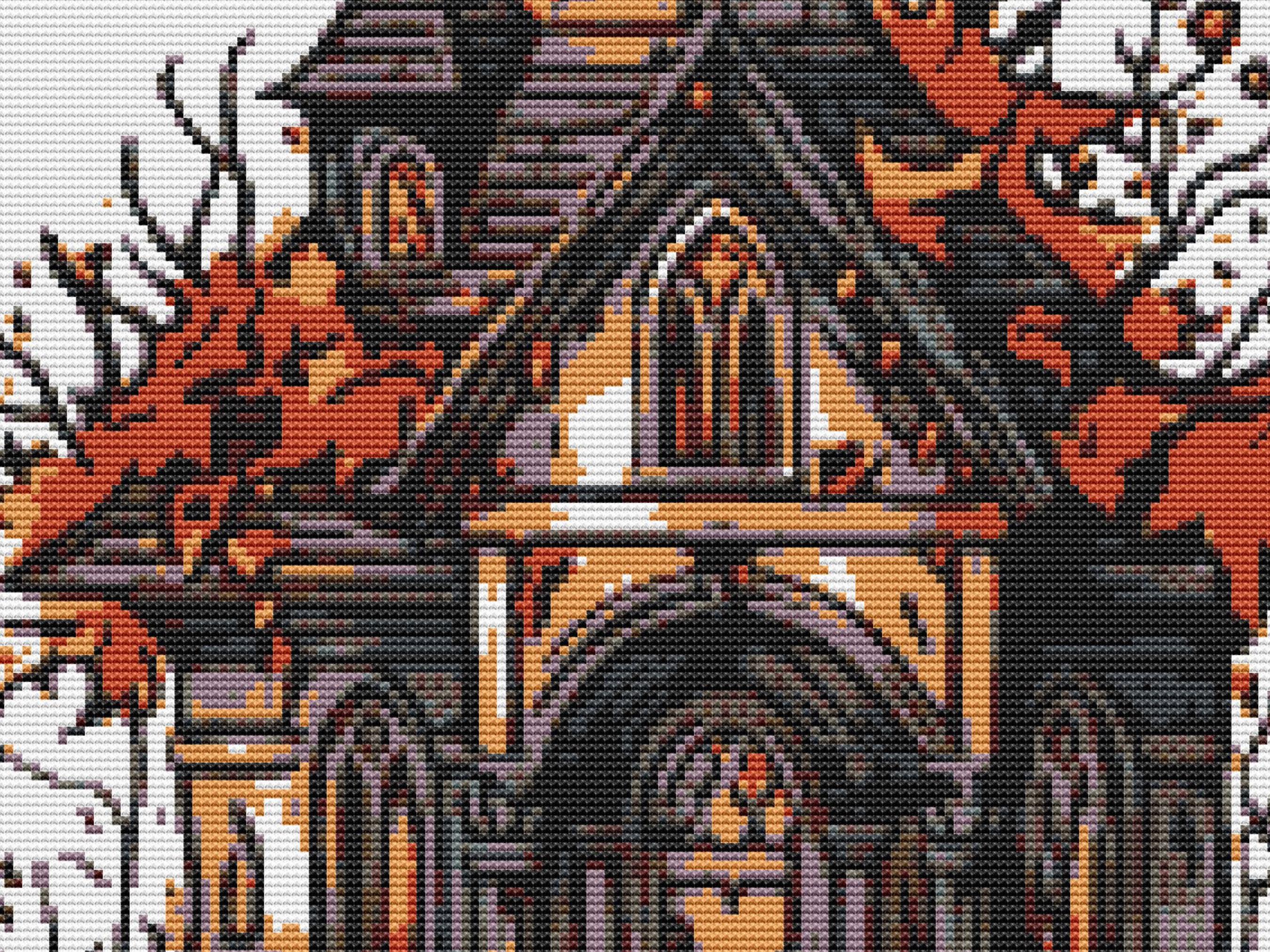 Haunted House Cross Stitch Pattern – Spooky Gothic Mansion PDF ...