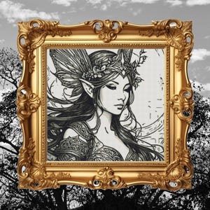 Fairy Cross Stitch Pattern - DIY Fantasy Embroidery - Instant Download PDF - Enchanting Mythical Needlework