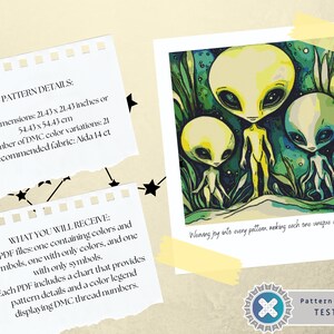 Alien Family Cross Stitch Pattern, Pattern Keeper Compatible, Intricate ...