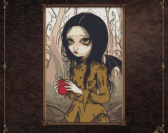 Autumn Is My Last Chance Cross Stitch Pattern – Jasmine Becket-Griffith Art | PDF Fall Fantasy Embroidery | Gothic Autumn X Stitch Chart