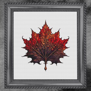 Autumn Maple Leaf Cross Stitch Pattern – Intricate Fall Leaf Design PDF ...