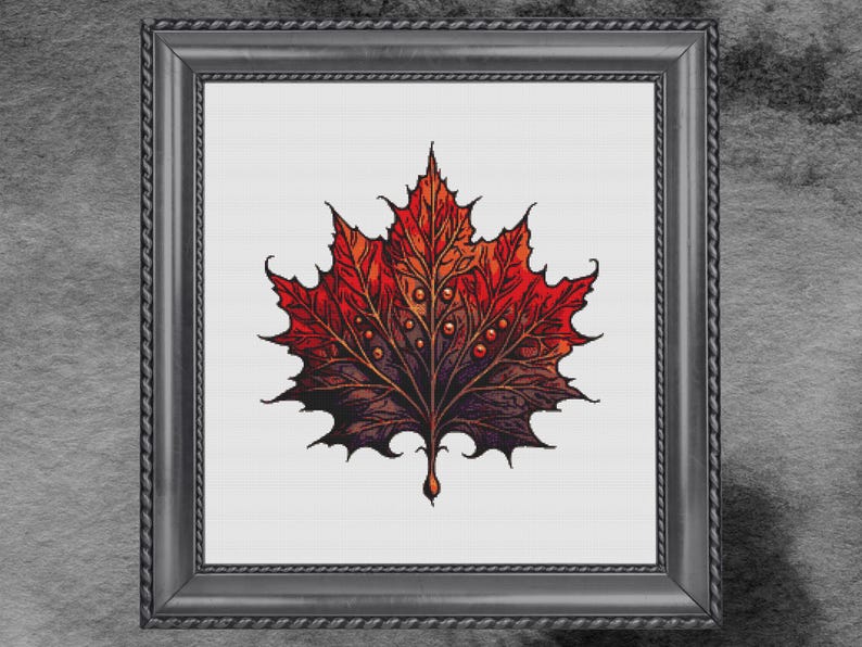 Autumn Maple Leaf Cross Stitch Pattern – Intricate Fall Leaf Design PDF ...
