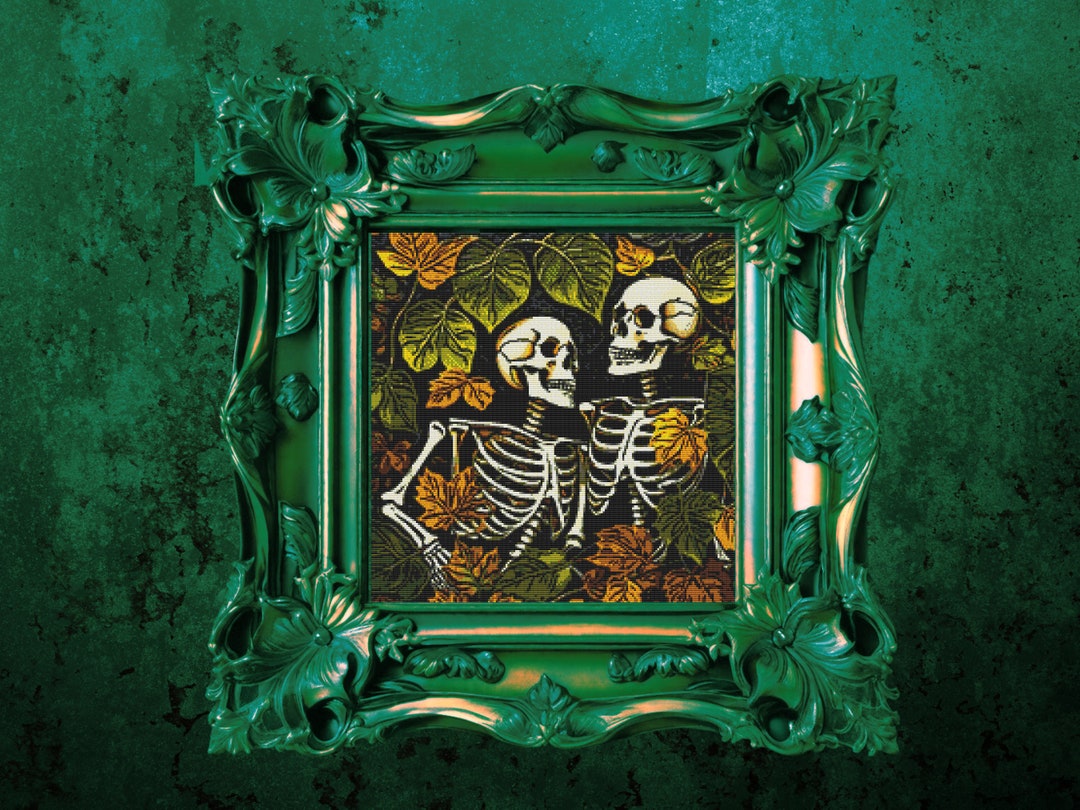 Skeleton Lovers Cross Stitch Pattern | Gothic Halloween Xstitch (PDF ...