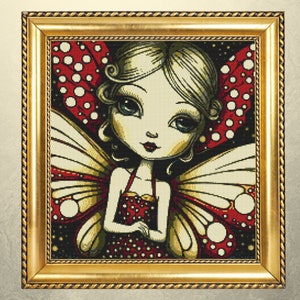 Mystical Butterfly Fairy Cross Stitch Pattern, Whimsical Fantasy Needlework, Enchanted Creature, Digital PDF for Download