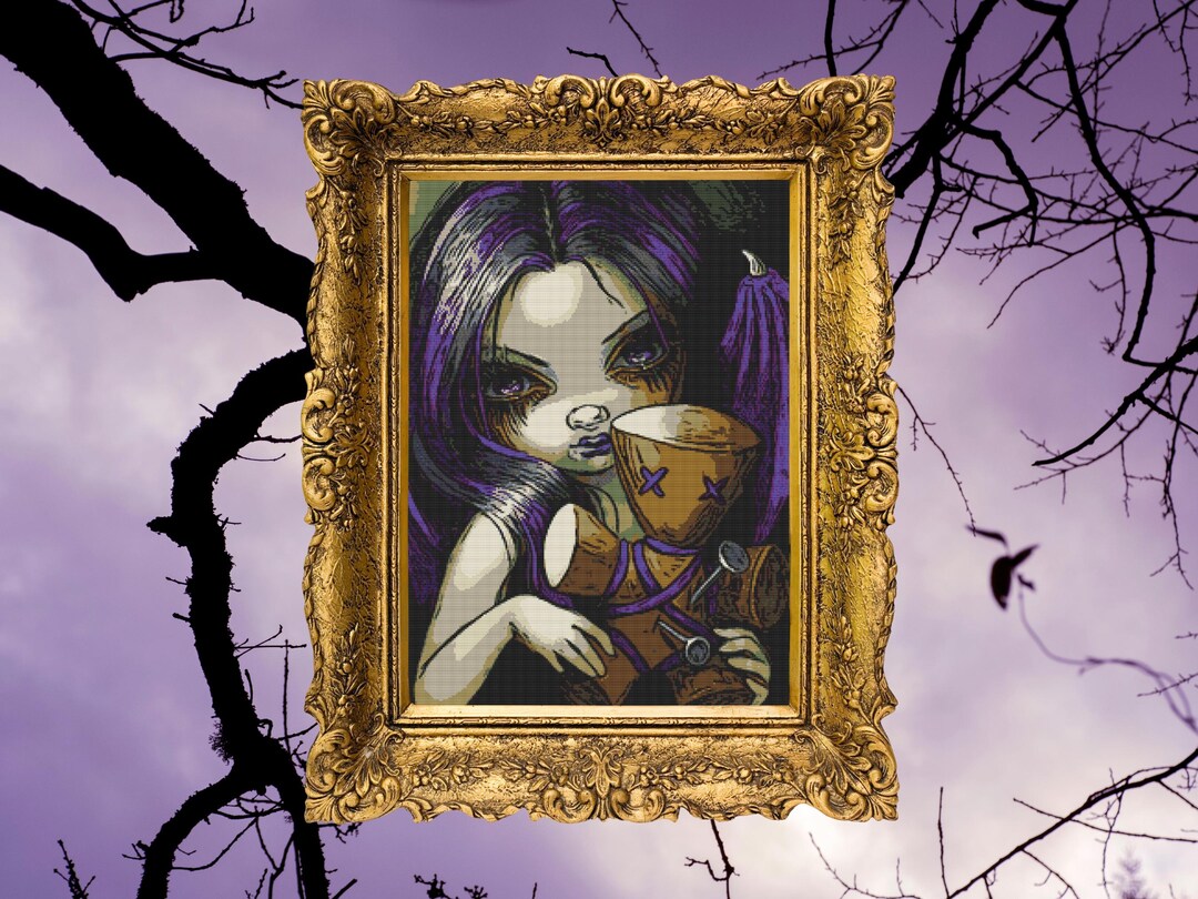Voodoo in Violet Cross Stitch Pattern – Jasmine Becket-griffith Art ...