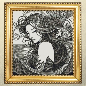 Mermaid Cross Stitch Pattern Instant Download PDF DIY Nautical ...