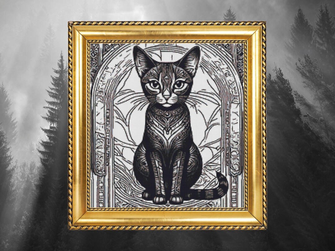 Sleek Abyssinian Cat Cross Stitch Pattern – DIY Pet Portrait (PDF File ...
