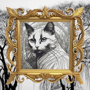 Elegant Birman Cat Cross Stitch Pattern - DIY Cat Embroidery - Pet Portrait Craft - Silky-Coated Feline Needlepoint - pdf file