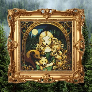 Goldilocks and Two Bears Cross Stitch Pattern – Fairy Tale Embroidery