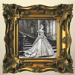 Cinderella Cross Stitch Pattern - DIY Embroidery  - Fairy Tale Stitching - Classic Literature Inspired Craft - Princess Cinderella Portrait