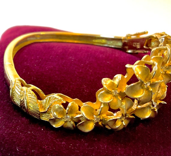 14k Yellow Gold Steven Douglas Floral Bracelet - image 1