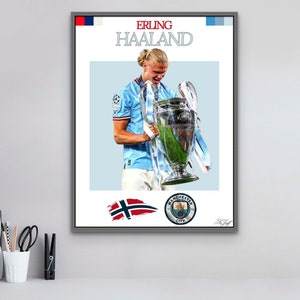 Erling Haaland Poster, Manchester City, Soccer Poster, Sports Poster, Football Poster, Soccer Wall Art, Sports Bedroom Posters
