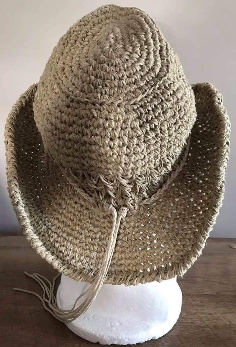 Western Custom Handmade Hemp Cowboy hat natural color hemp.  Great hat for him or her. Extraordinary gift idea.