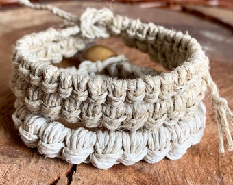 Customizable Handmade Hemp Bracelet or Anklet: Boho Lark Head Knot