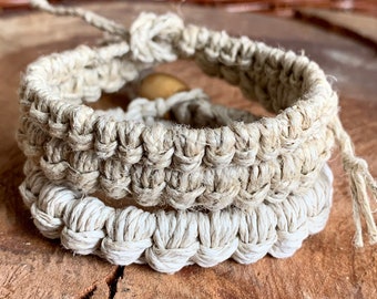 Customizable Handmade Hemp Bracelet or Anklet! Lark Head Knotting. Boho Hippie style Hemp jewelry is a great Unisex gift for him or her.