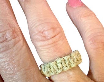 Handmade Hemp Ring: Custom Natural Fiber Band