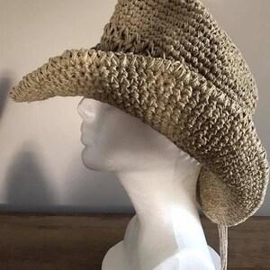 Western Custom Handmade Hemp Cowboy hat natural color hemp.  Great hat for him or her. Extraordinary gift idea.